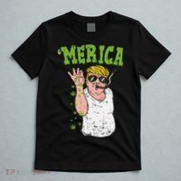 Merica Trump Bae Smoking Weed Cannabis Funny 420 Stoner Gift T-Shirt thumb 5