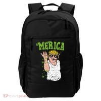 Merica Trump Bae Smoking Weed Cannabis Funny 420 Stoner Gift Backpack thumb 0