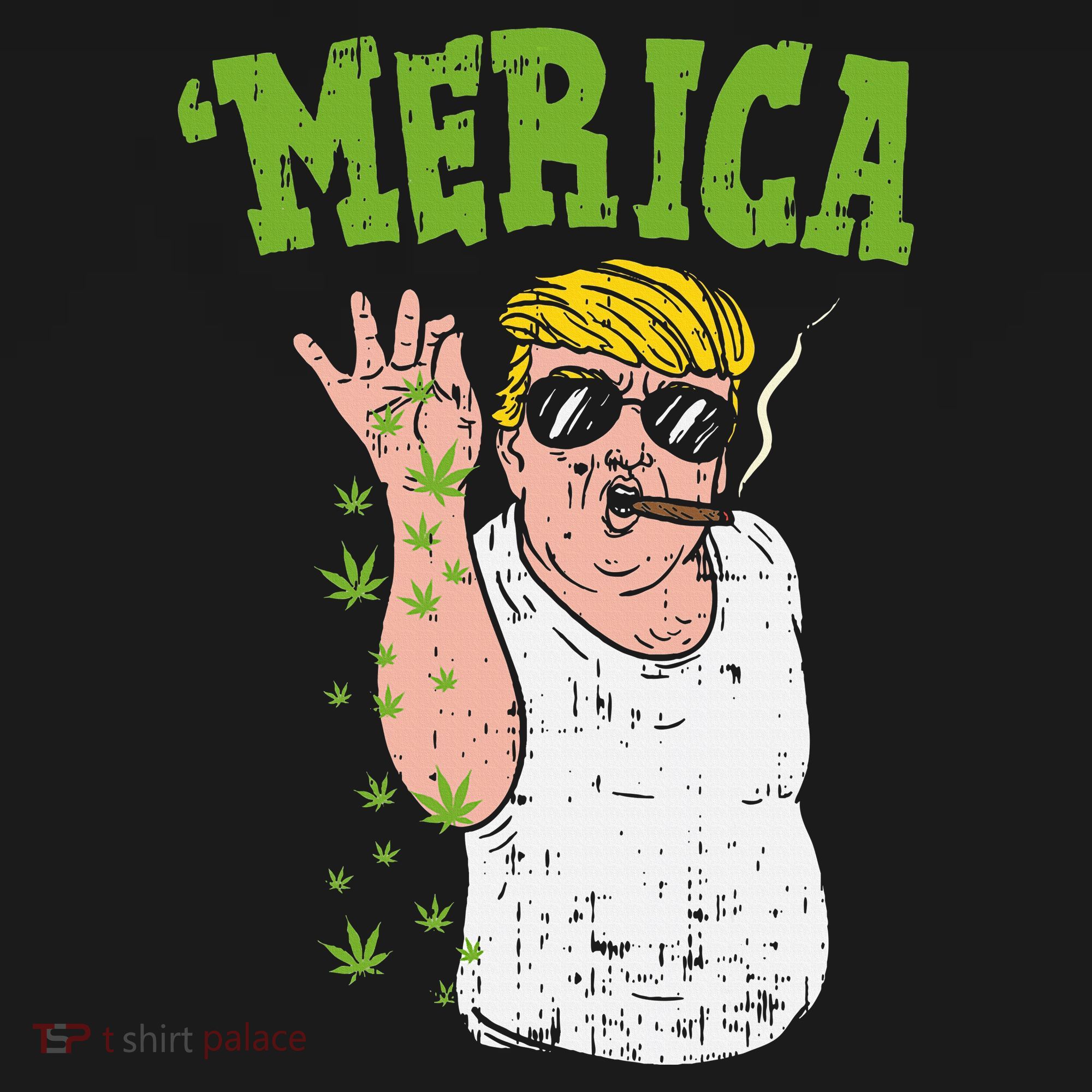 Merica Trump Bae Smoking Weed Cannabis Funny 420 Stoner Gift Women's Hoodie