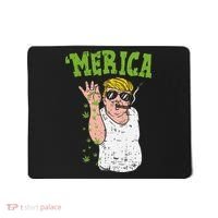 Merica Trump Bae Smoking Weed Cannabis Funny 420 Stoner Gift Mousepad thumb 0
