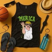 Merica Trump Bae Smoking Weed Cannabis Funny 420 Stoner Gift Tank Top thumb 4