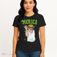 Merica Trump Bae Smoking Weed Cannabis Funny 420 Stoner Gift Women's T-Shirt thumb 4
