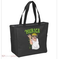 Merica Trump Bae Smoking Weed Cannabis Funny 420 Stoner Gift Tote Bag thumb 2