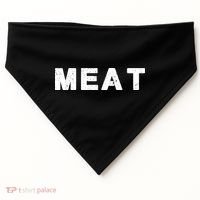 MEAT Tasty BBQ Food Funny USA-Made Doggie Bandana thumb 0