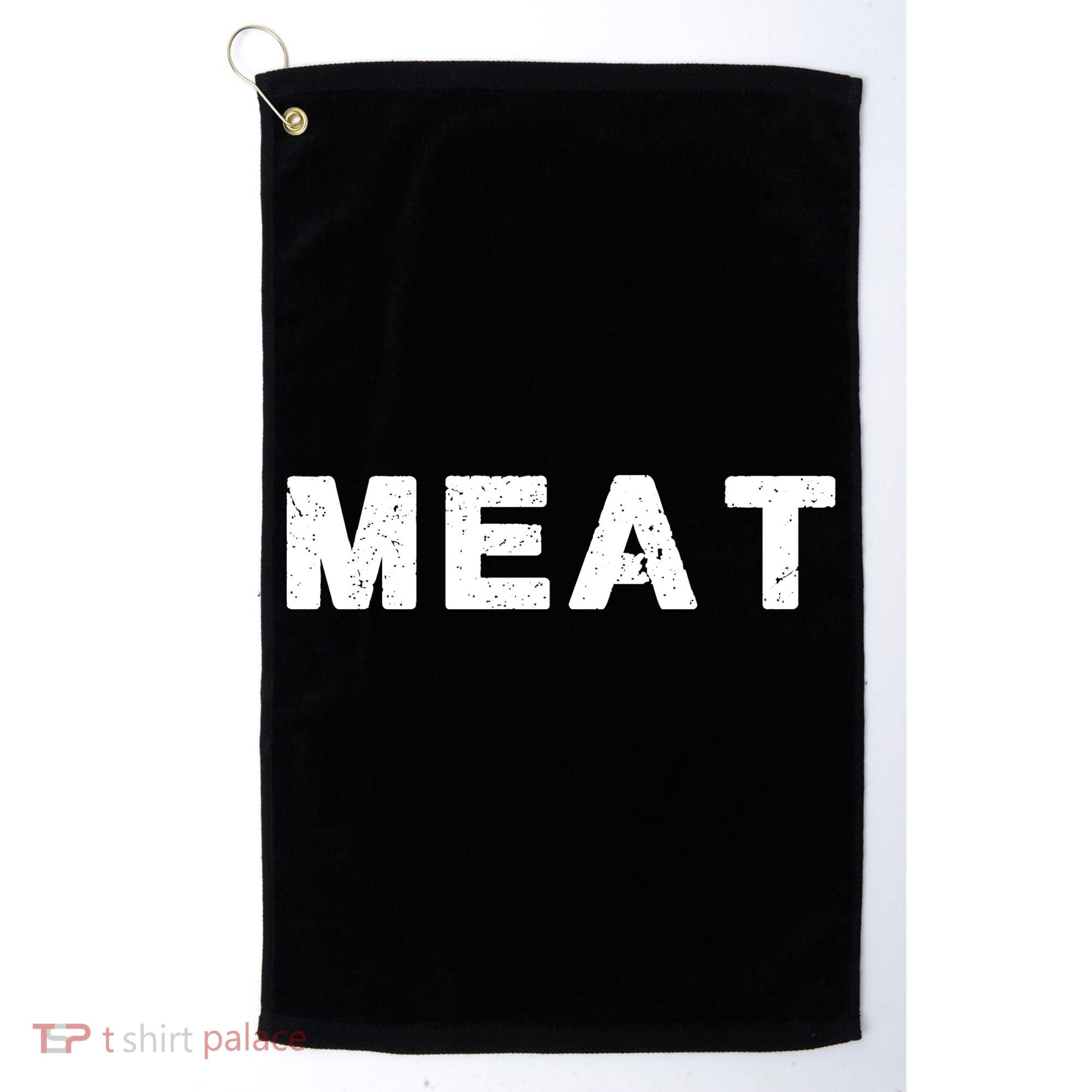 MEAT Tasty BBQ Food Funny Golf Towel