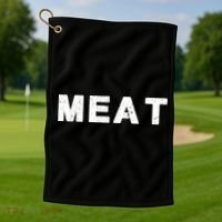 MEAT Tasty BBQ Food Funny Golf Towel thumb 1