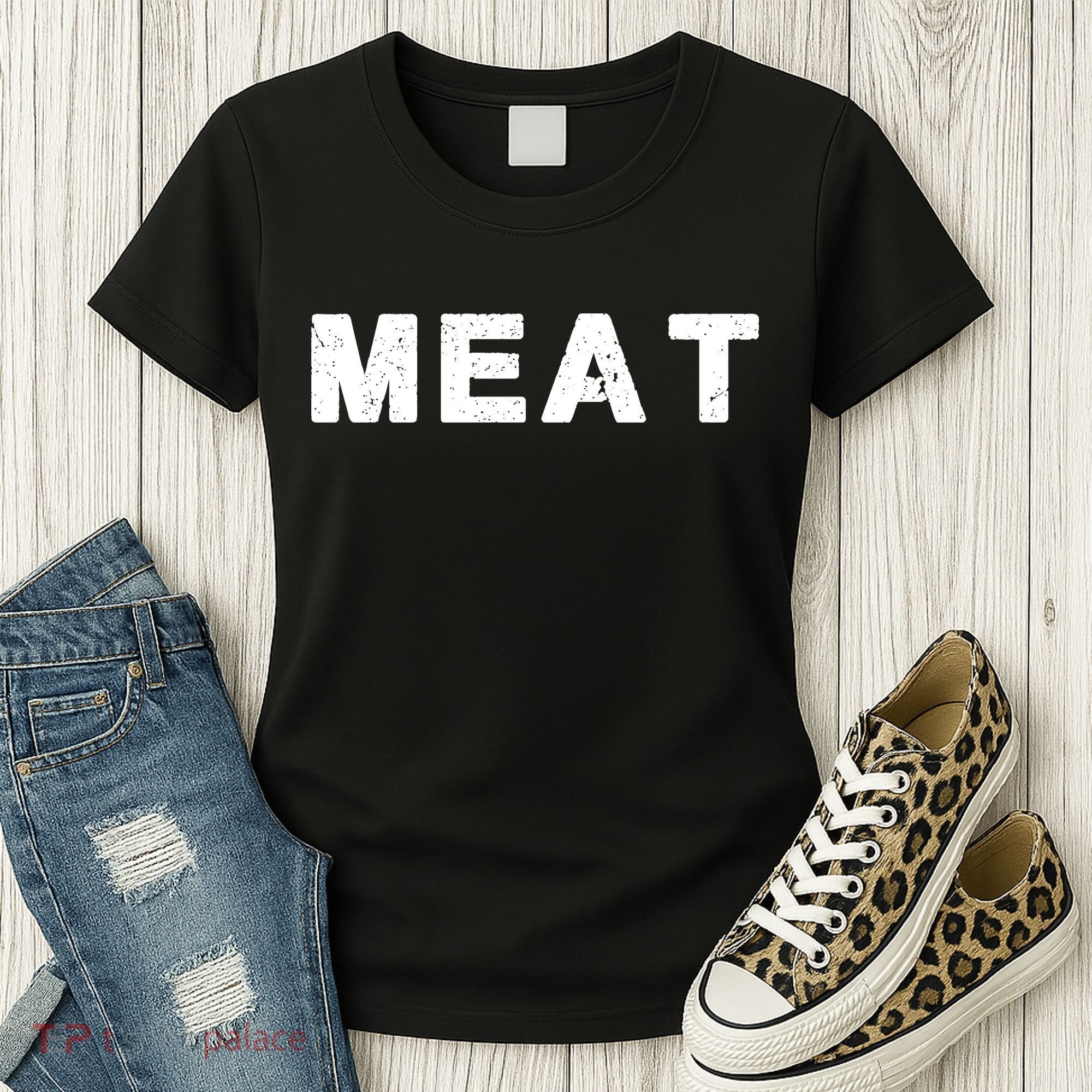 MEAT Tasty BBQ Food Funny Women's T-Shirt