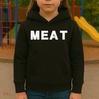 MEAT Tasty BBQ Food Funny Kids Hoodie thumb 3