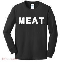 MEAT Tasty BBQ Food Funny Kids Long Sleeve Shirt thumb 0