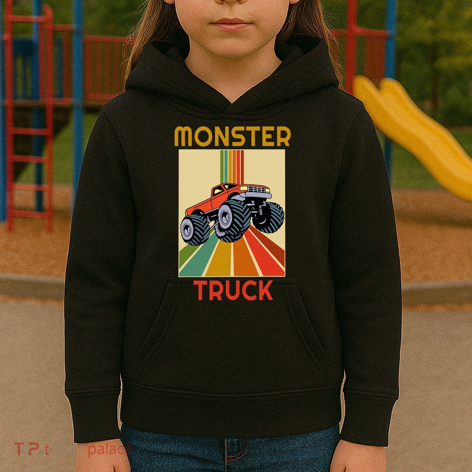 Monster Truck Big Style Truck Kids Hoodie