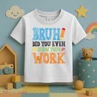 Math Teacher Bruh Did You Even Show Your Work Toddler T-Shirt thumb 3