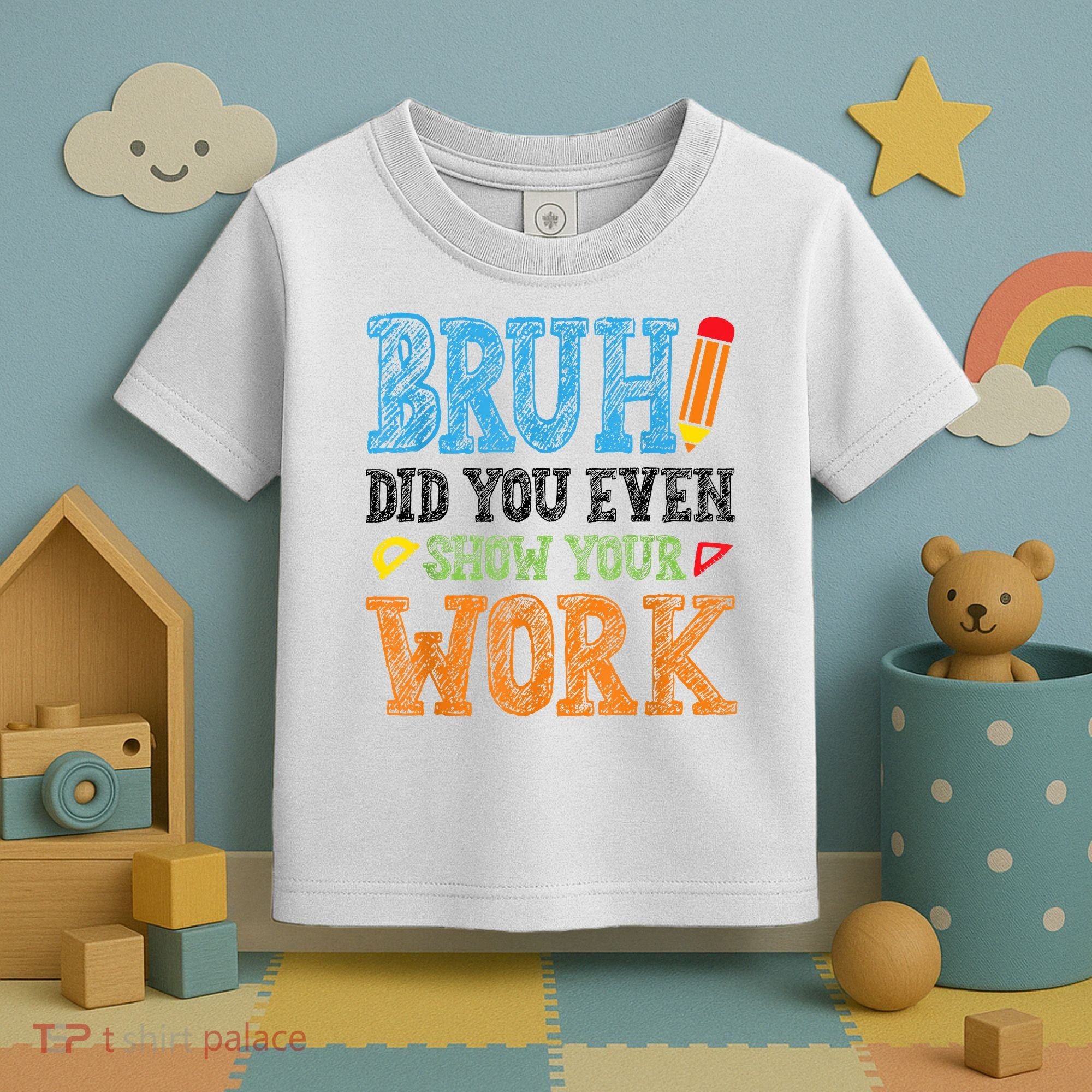 Math Teacher Bruh Did You Even Show Your Work Toddler T-Shirt