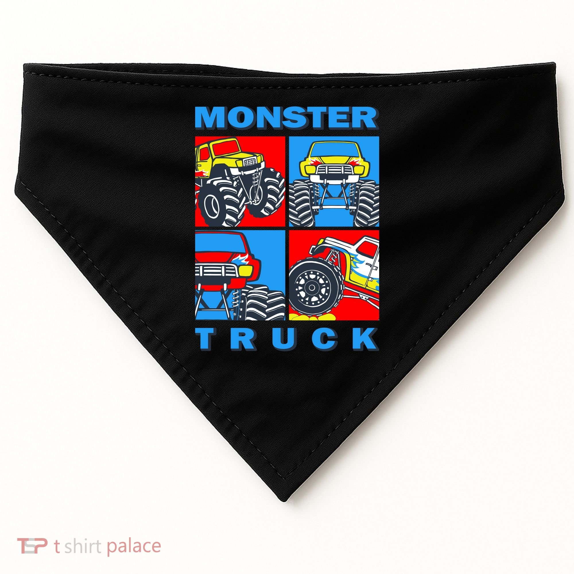 Monster Truck Block USA-Made Doggie Bandana
