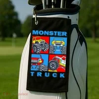 Monster Truck Block Golf Towel thumb 2