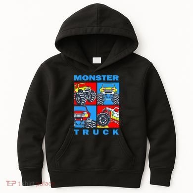 Monster Truck Block Kids Hoodie