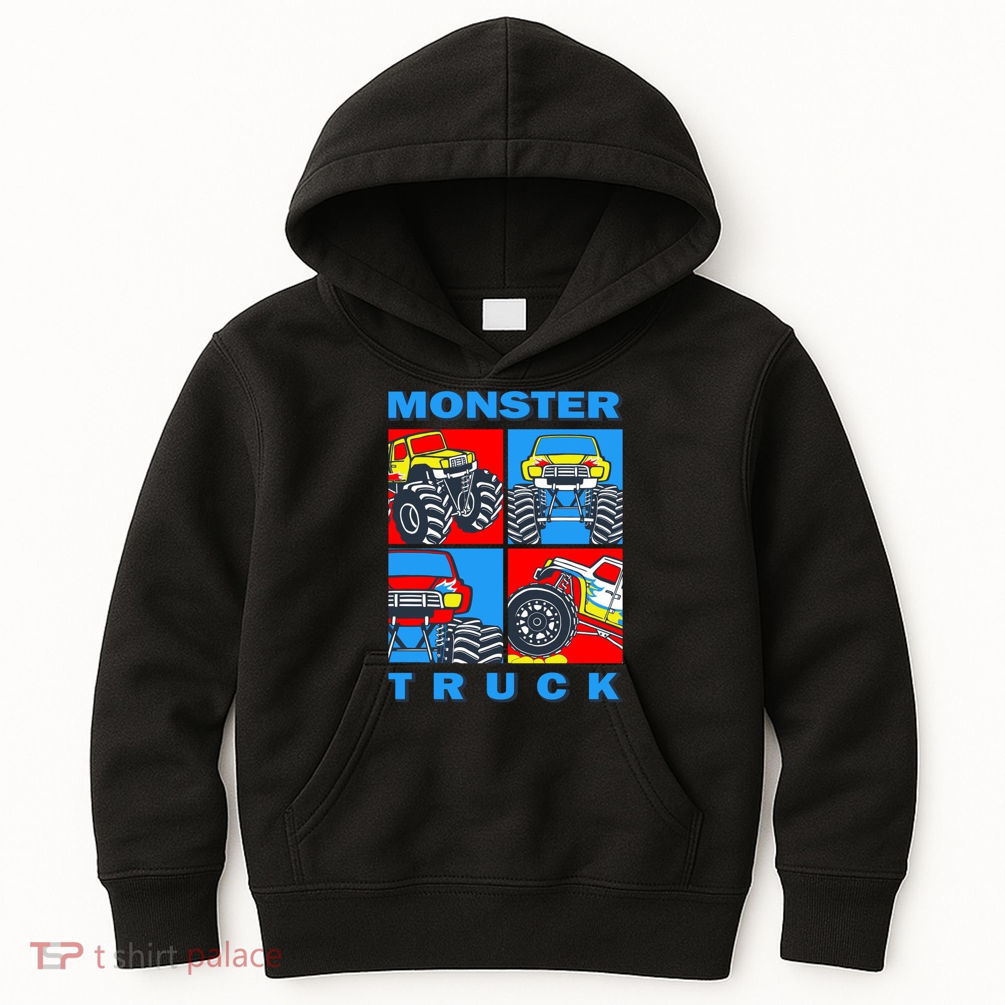 Monster Truck Block Kids Hoodie