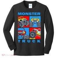 Monster Truck Block Kids Long Sleeve Shirt thumb 0