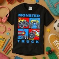 Monster Truck Block Kids T-Shirt thumb 3