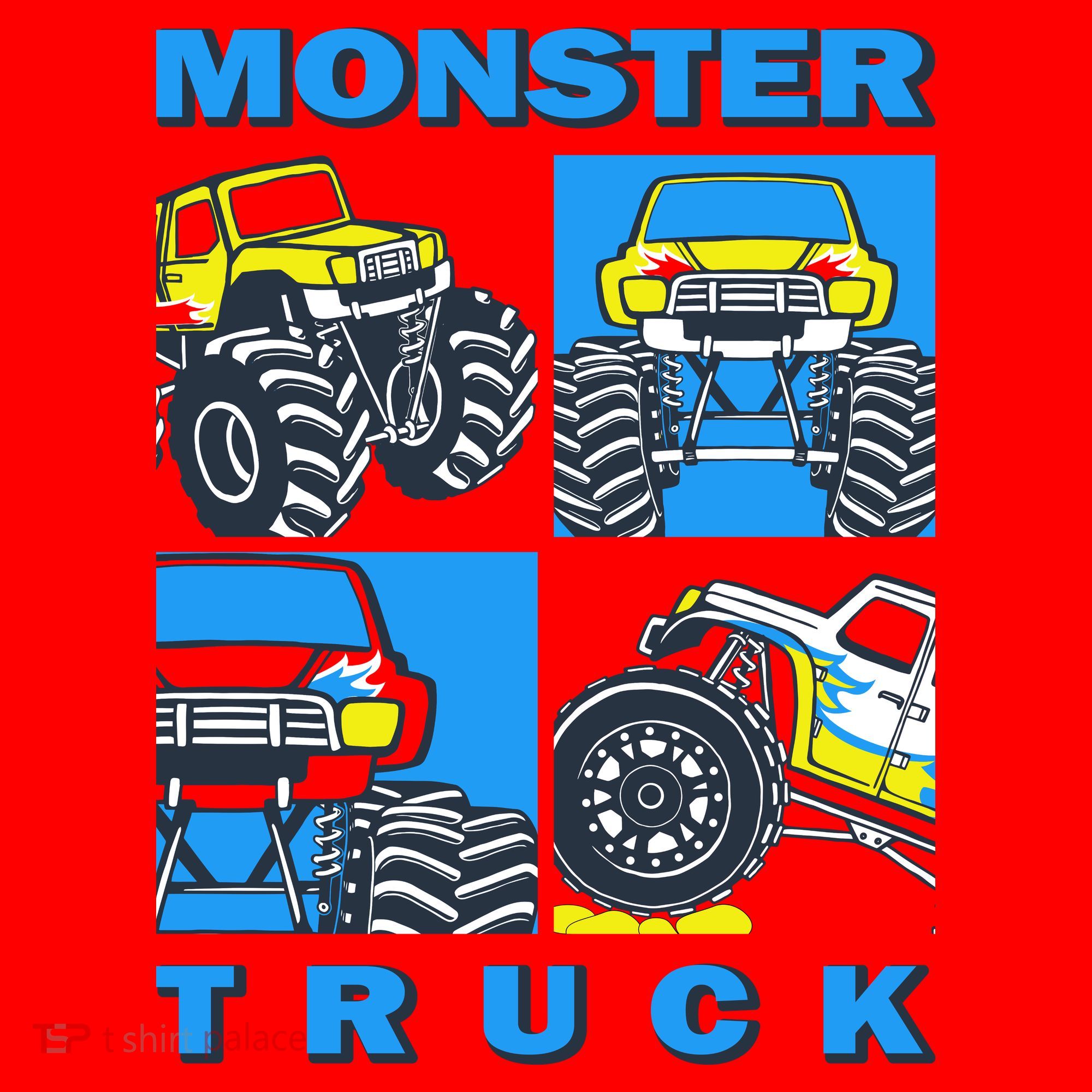 Monster Truck Block Santa Hat
