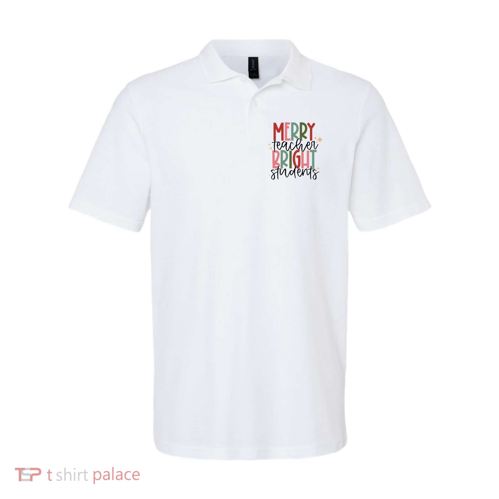 Merry Teacher Bright Students Christmas Polo