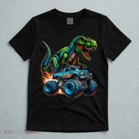 Monster Truck Boy Dinosaur Birthday Party Monster Truck T-Shirt thumb 5