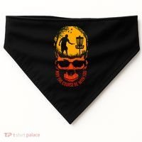 May The Course Be With You Disc Golf Player Skull Sunset USA-Made Doggie Bandana thumb 0