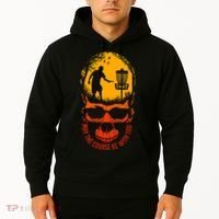 May The Course Be With You Disc Golf Player Skull Sunset Hoodie thumb 2