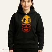 May The Course Be With You Disc Golf Player Skull Sunset Hoodie thumb 5