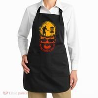 May The Course Be With You Disc Golf Player Skull Sunset Apron thumb 2