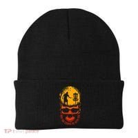 May The Course Be With You Disc Golf Player Skull Sunset Beanie thumb 0