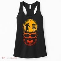 May The Course Be With You Disc Golf Player Skull Sunset Women's Tank Top thumb 0