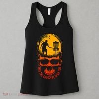 May The Course Be With You Disc Golf Player Skull Sunset Women's Tank Top thumb 3