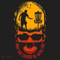 May The Course Be With You Disc Golf Player Skull Sunset Hat thumb 2