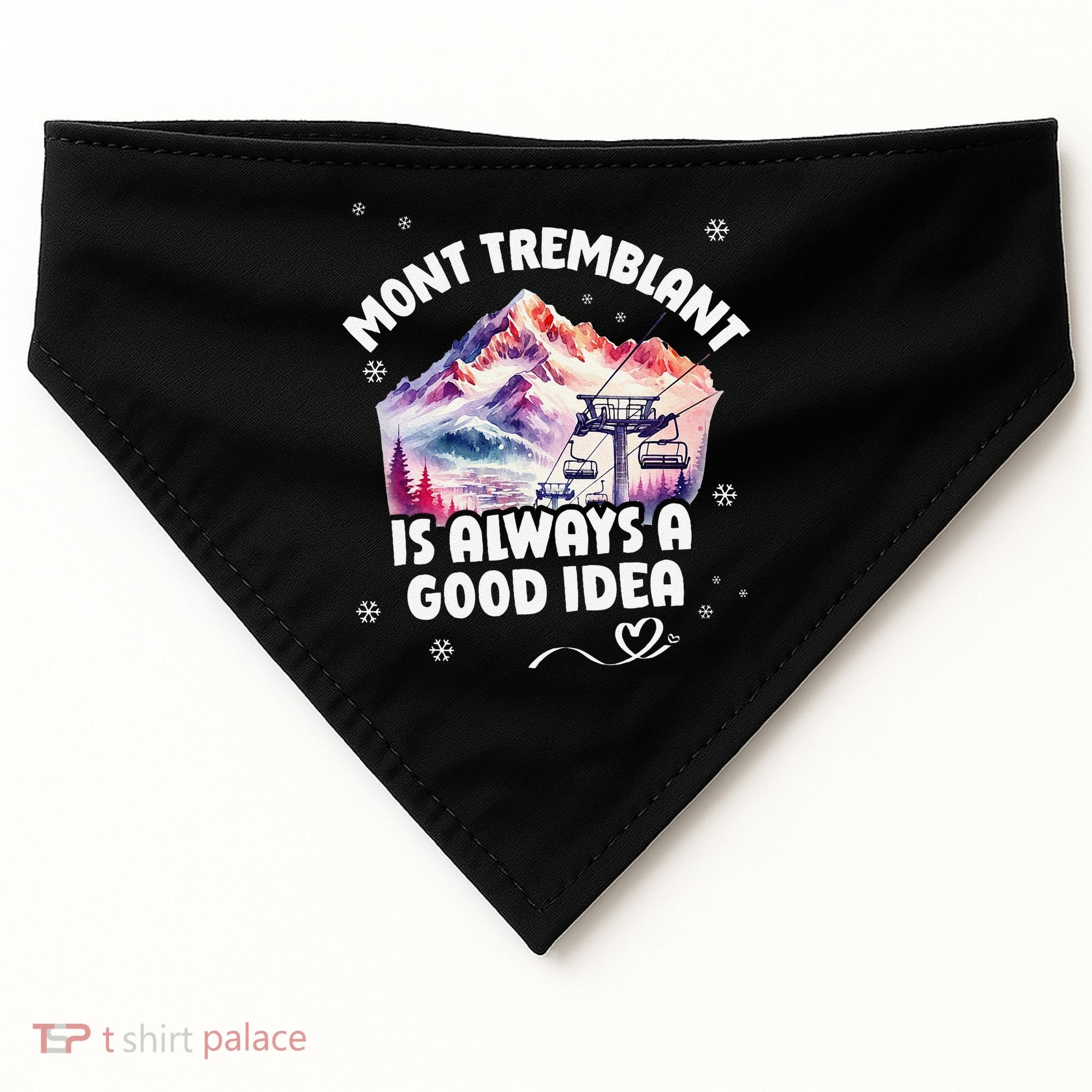 Mont Tremblant Canada Ski Resort Quebec Skiing Souvenir USA-Made Doggie Bandana