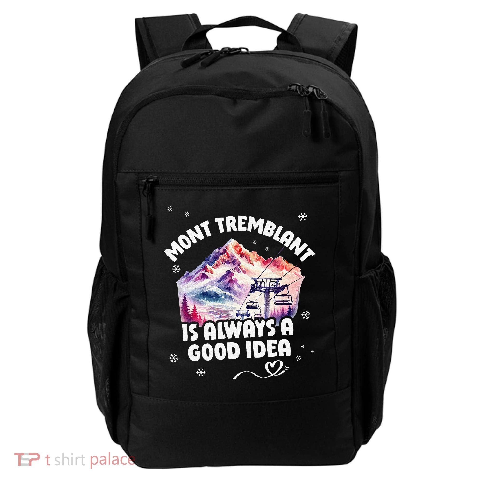 Mont Tremblant Canada Ski Resort Quebec Skiing Souvenir Backpack