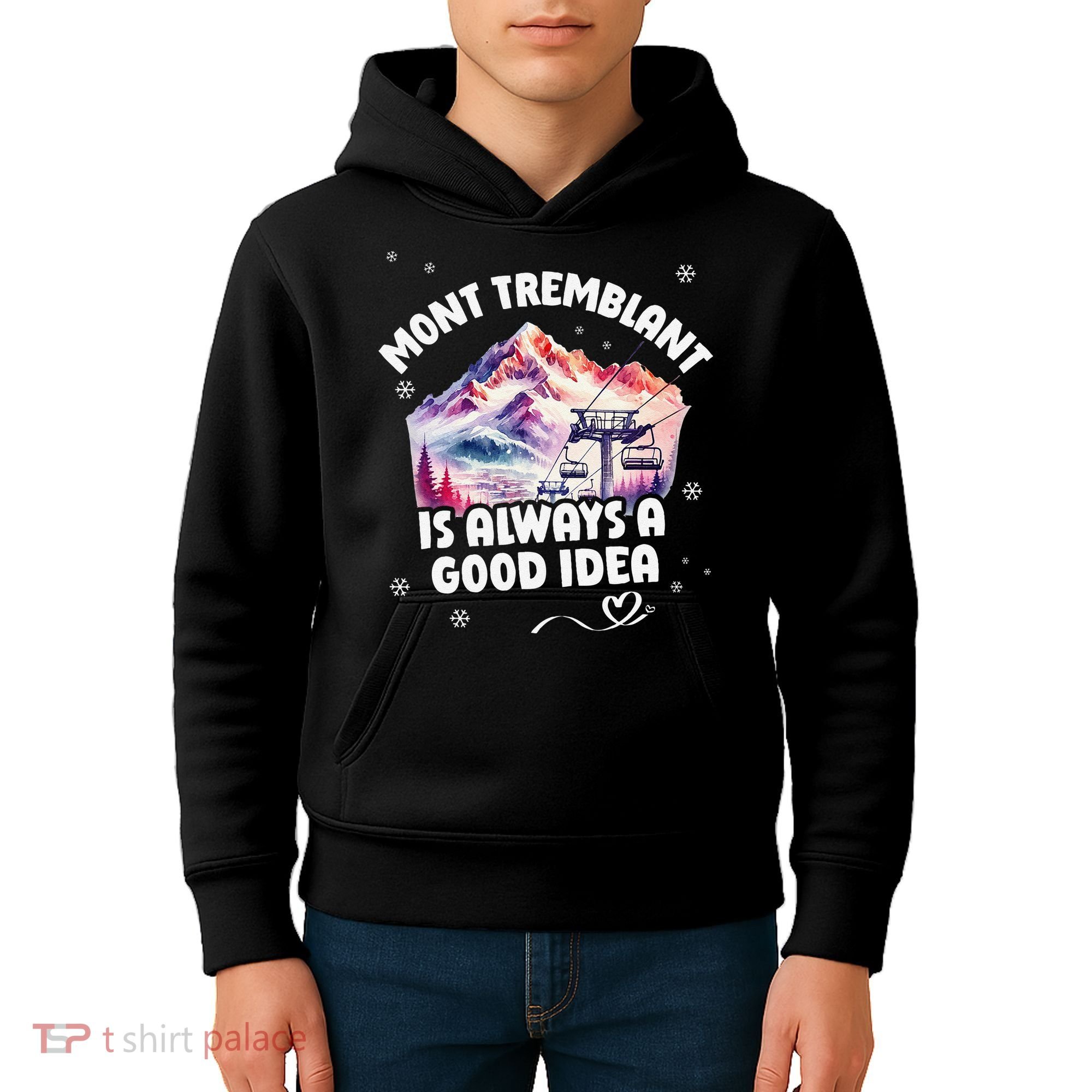 Mont Tremblant Canada Ski Resort Quebec Skiing Souvenir Kids Hoodie