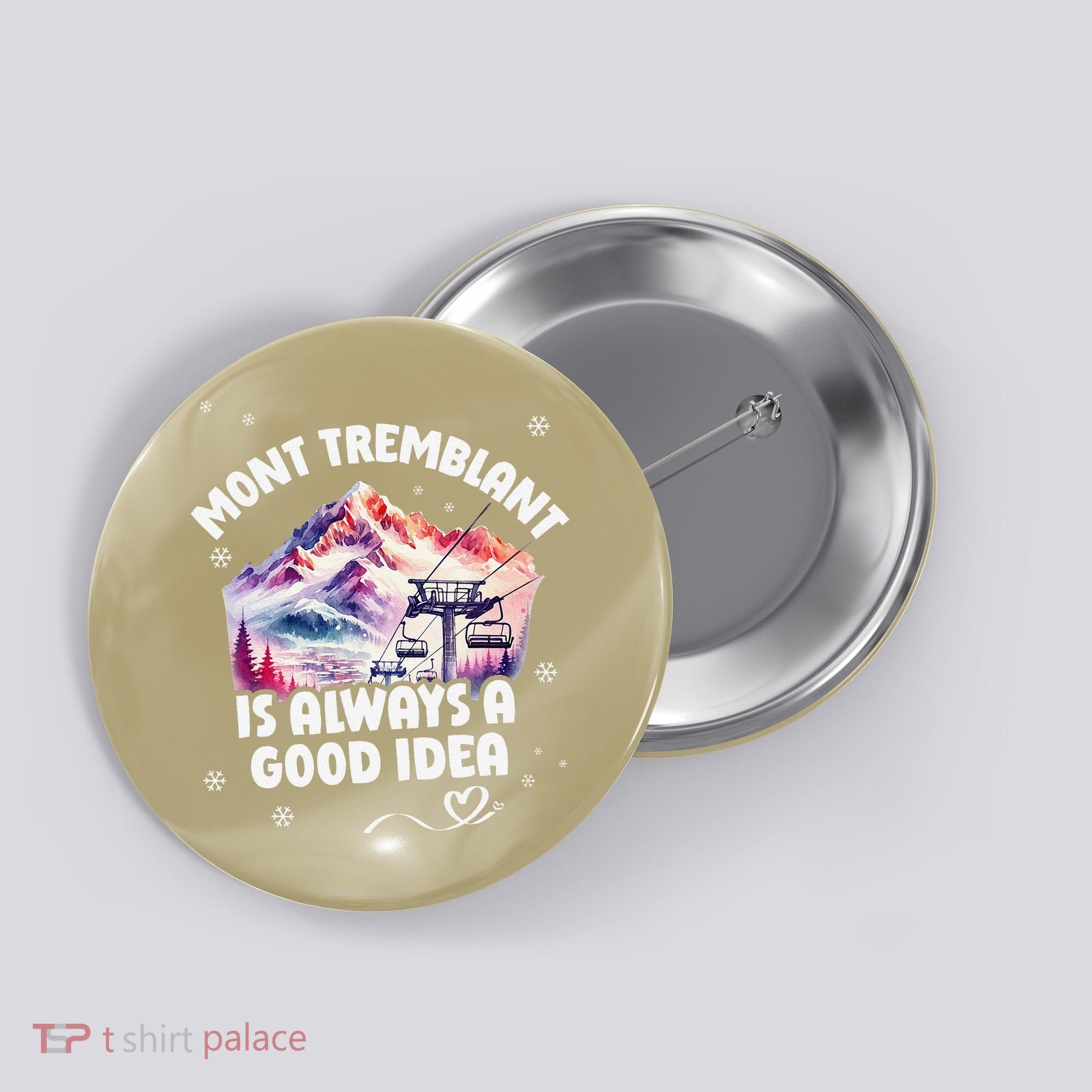 Mont Tremblant Canada Ski Resort Quebec Skiing Souvenir Button