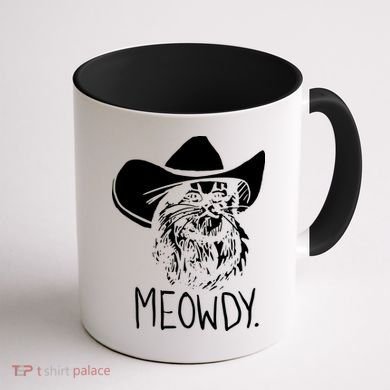 Meowdy Texas Cat Meme Coffee Mug back