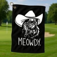 Meowdy Texas Cat Meme Golf Towel thumb 1