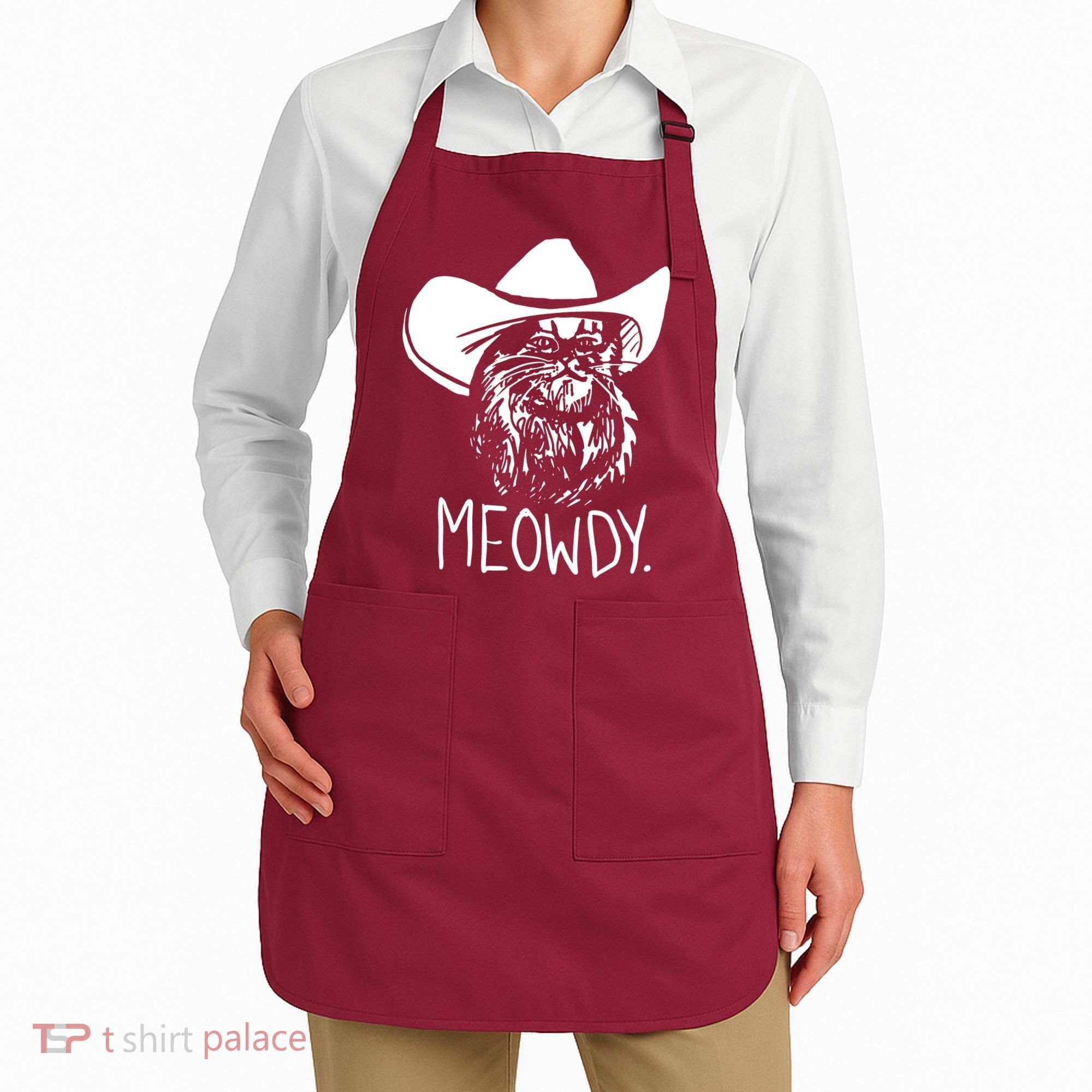 Meowdy Texas Cat Meme Apron