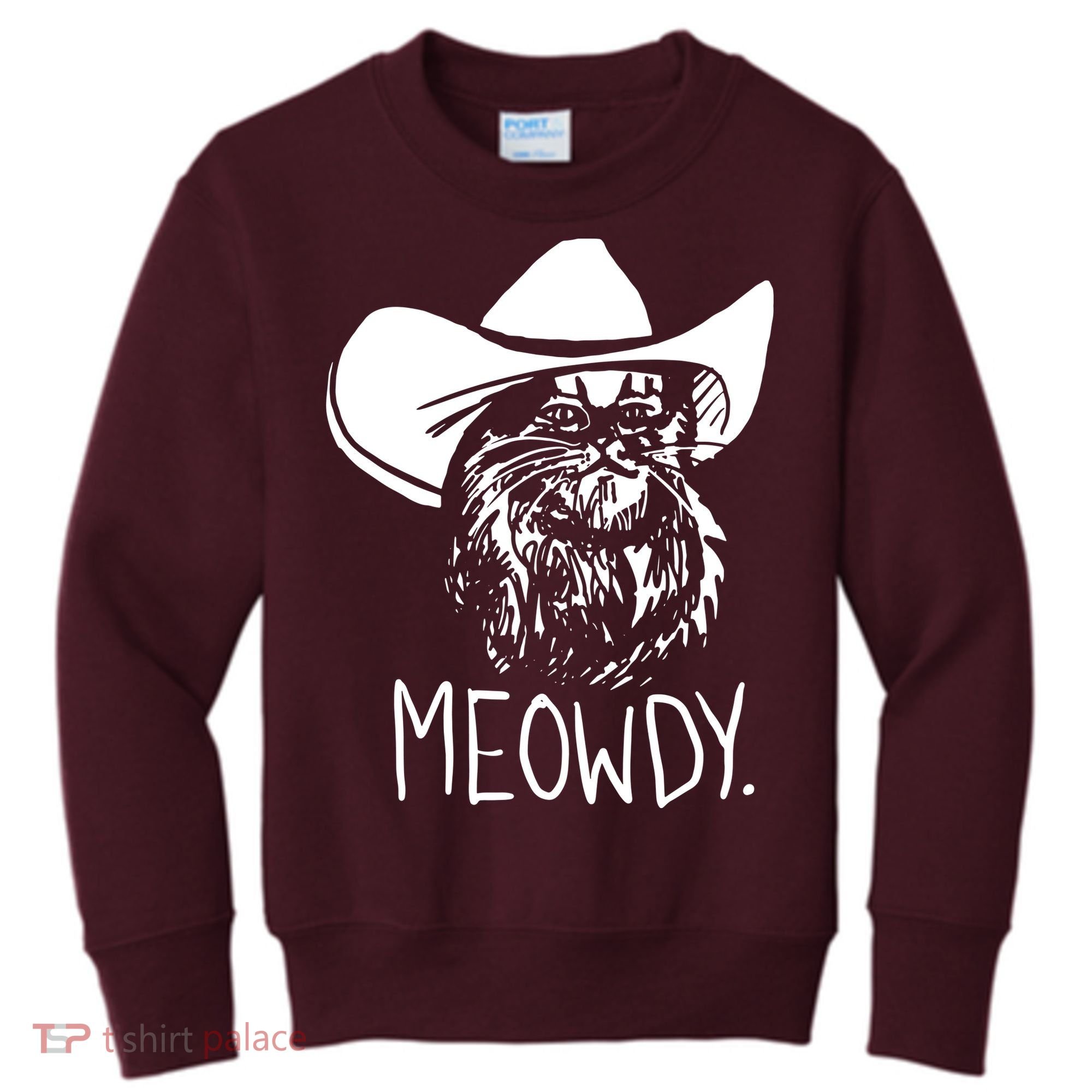 Meowdy Texas Cat Meme Kids Sweatshirt