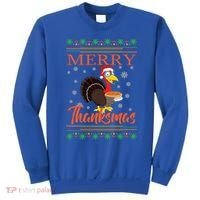 Merry Thanksmas Cute Turkey Santa Hat Thanksgiving Christmas Gift Sweatshirt thumb 0