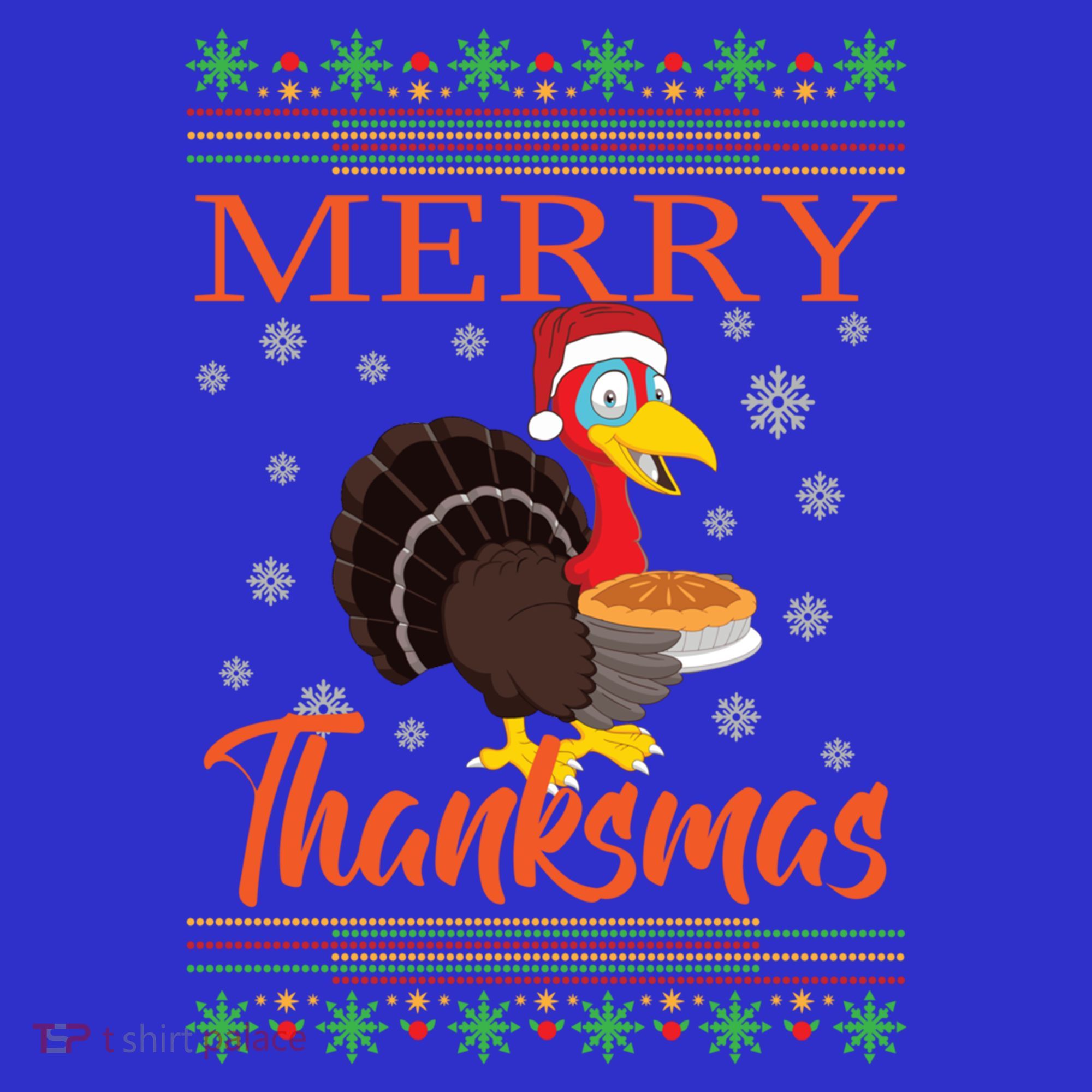 Merry Thanksmas Cute Turkey Santa Hat Thanksgiving Christmas Gift Women's Tank Top