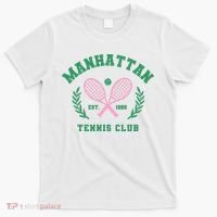 Manhattan Tennis Club Pink And Green Tennis T-Shirt thumb 0