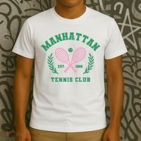 Manhattan Tennis Club Pink And Green Tennis T-Shirt thumb 3