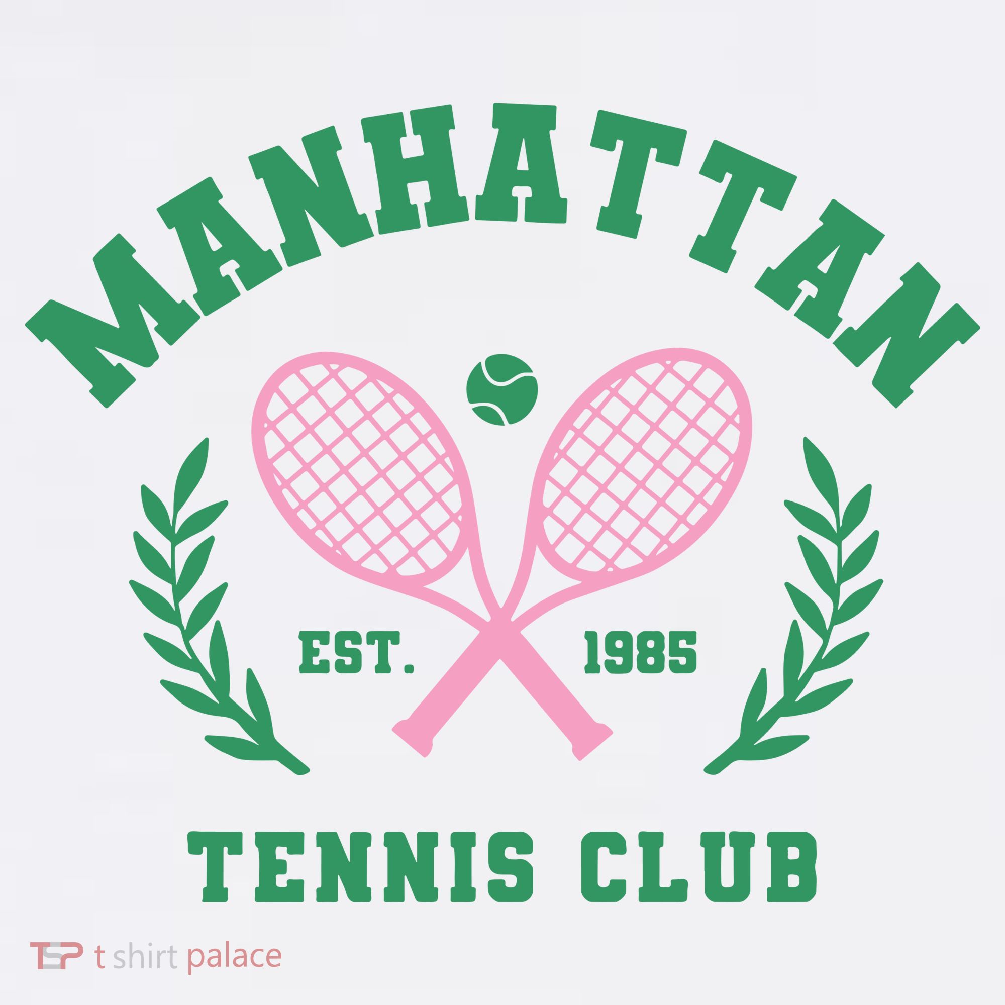 Manhattan Tennis Club Pink And Green Tennis T-Shirt