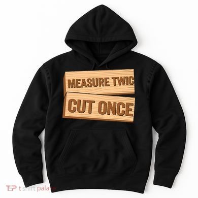 Measure Twice Cut Once Carpenter Funny Woodworking Hoodie