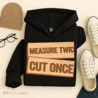 Measure Twice Cut Once Carpenter Funny Woodworking Hoodie thumb 4