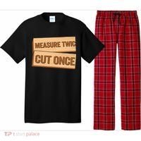 Measure Twice Cut Once Carpenter Funny Woodworking Pajama Set thumb 0