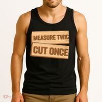 Measure Twice Cut Once Carpenter Funny Woodworking Tank Top thumb 3